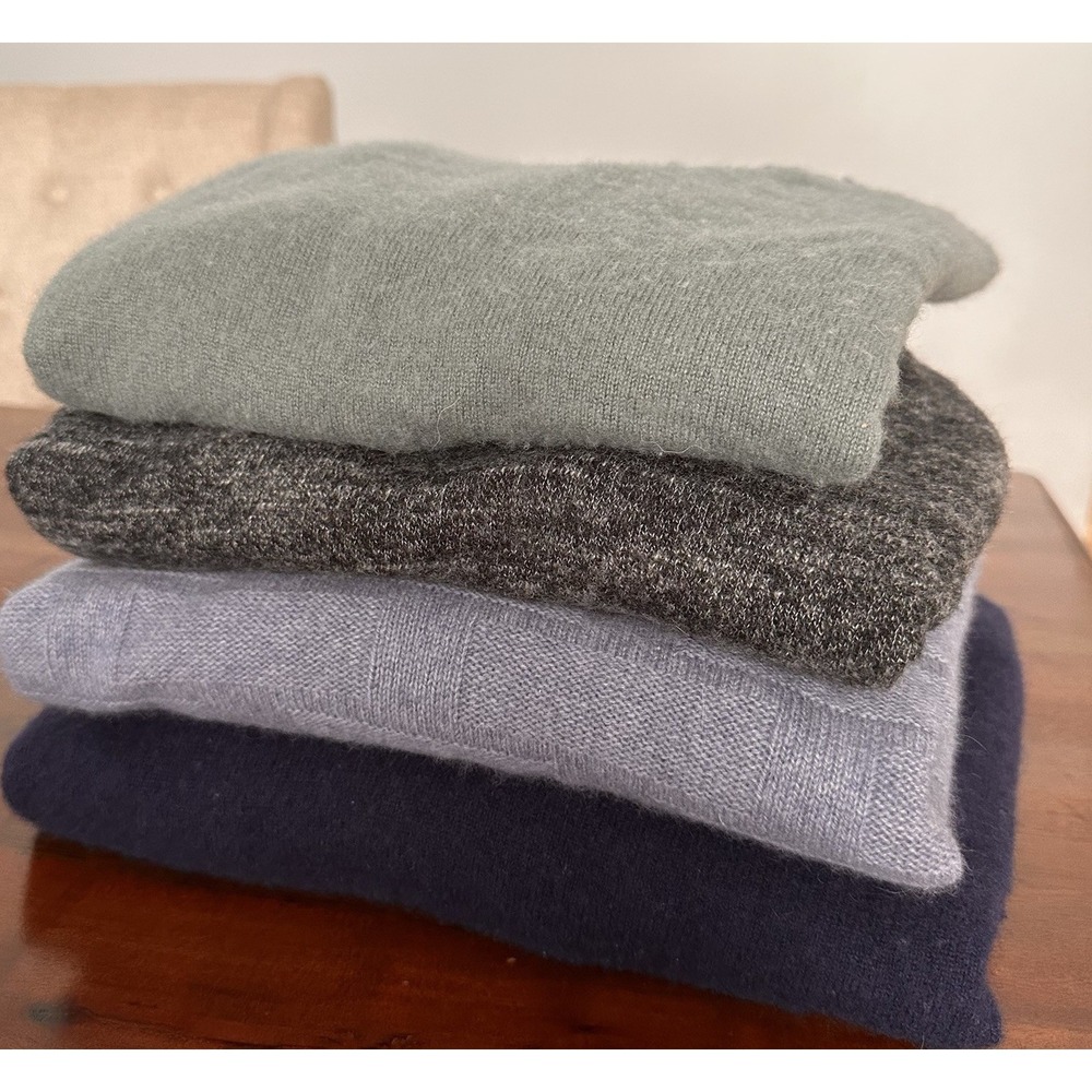 Lot of‎ 4 100% Cashmere Fabric Cutters Craft Repurpose Upcycle Flaws 2.3 lbs